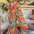 multicolor Striped Georgette Leheriya Saree with blouse