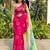 Multicoloured Bandhani print saree with blouse
