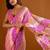 multicolor Leheriya Beads and Stones work Chiffon Saree with blouse