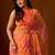 multicolor Leheriya Beads and Stones work Chiffon Saree with blouse