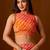 multicolor Leheriya Beads and Stones work Chiffon Saree with blouse