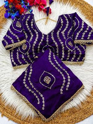 Bandhani Embroidered Satin Saree with blouse 5