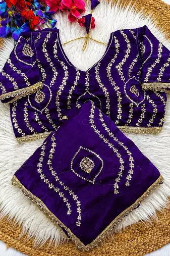 Bandhani Embroidered Satin Saree with blouse
