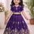 Violet embroidered thread work ready to wear lehenega choli for girls