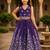 Violet embroidered thread work ready to wear lehenega choli for girls