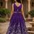 Violet embroidered thread work ready to wear lehenega choli for girls