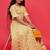Mustard printed ready to wear lehenega choli for girls