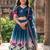 Teal printed ready to wear lehenega choli with dupatta for girls