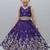 Violet embroidered thread work ready to wear lehenega choli for girls