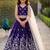 Violet embroidered thread work ready to wear lehenega choli with dupatta for girls