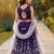 Violet embroidered thread work ready to wear lehenega choli with dupatta for girls