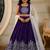 Violet embroidered thread work ready to wear lehenega choli with dupatta for girls