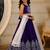 Violet embroidered thread work ready to wear lehenega choli with dupatta for girls