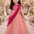 Peach embroidered sequinned ready to wear lehenega choli with dupatta for girls