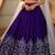 Violet embroidered thread work ready to wear lehenega choli with dupatta for girls