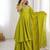 Women's Beautiful Embroidery Work Chinon Silk Fabric Flared Kurta Palazzo and Dupatta Set