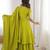 Women's Beautiful Embroidery Work Chinon Silk Fabric Flared Kurta Palazzo and Dupatta Set