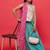 Sea green silk blend ready to wear lehenega choli with dupatta for girls