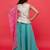 Sea green silk blend ready to wear lehenega choli with dupatta for girls