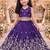 Violet embroidered thread work ready to wear lehenega choli for girls