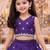Violet embroidered thread work ready to wear lehenega choli for girls