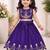 Violet embroidered thread work ready to wear lehenega choli for girls
