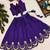 Violet embroidered thread work ready to wear lehenega choli for girls