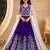 Violet embroidered thread work ready to wear lehenega choli with dupatta for girls