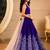 Violet embroidered thread work ready to wear lehenega choli with dupatta for girls