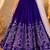 Violet embroidered thread work ready to wear lehenega choli with dupatta for girls