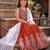 Rust embroidered beads and stones ready to wear lehenega choli with dupatta for girls