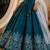 Teal embroidered thread work ready to wear lehenega choli with dupatta for girls