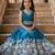 Teal embellished beads and stones ready to wear lehenega choli for girls