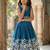 Teal embellished beads and stones ready to wear lehenega choli for girls