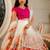 Cream georgette ready to wear lehenega choli with dupatta for girls