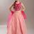 Peach embroidered thread work ready to wear lehenega choli with dupatta for girls
