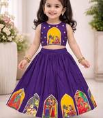 Violet printed ready to wear lehenega choli for girls