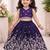Violet embroidered thread work ready to wear lehenega choli for girls