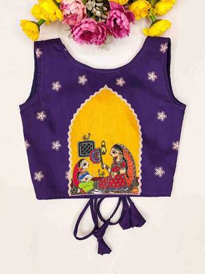 Violet printed ready to wear lehenega choli for girls 4