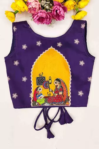 Violet printed ready to wear lehenega choli for girls