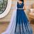 Teal embroidered thread work ready to wear lehenega choli with dupatta for girls