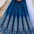 Teal embroidered thread work ready to wear lehenega choli with dupatta for girls