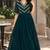 Rama georgette sequins multithreaded bead embroidered ruffle flared gown