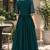 Rama georgette sequins multithreaded bead embroidered ruffle flared gown