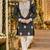Black silk blend embroidered straight kurta