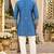 Blue simmer embroidered straight kurta