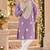 Lavender silk blend embroidered straight kurta