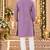 Lavender silk blend embroidered straight kurta