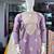 Lavender silk blend embroidered straight kurta