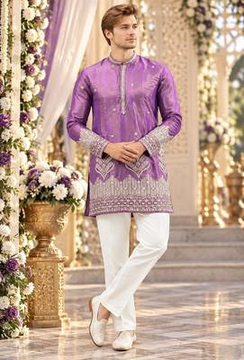 Lavender simmer embroidered straight kurta 1